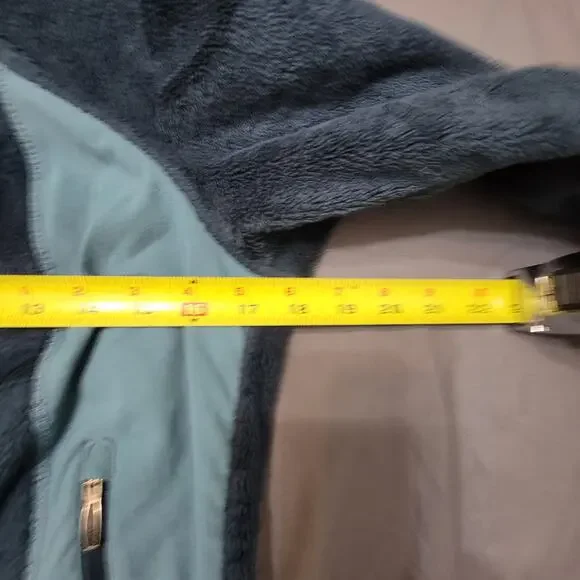 Columbia Blue Aqua Plush Fleece Zip Jacket Women’s Small Soft Warm Cozy Layer - Picture 8 of 12